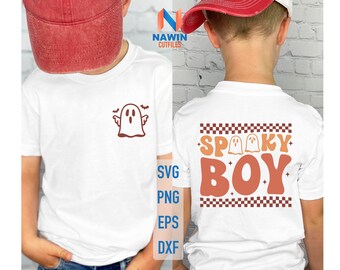Spooky Boy fantôme Halloween SVG PNG : chemise d'automne pour enfants (téléchargement numérique)