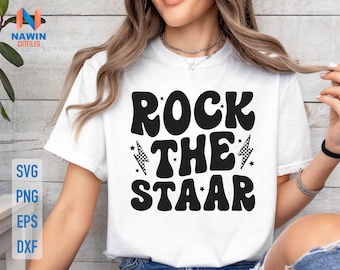 Rock The Test SVG: Diseño de camiseta para el día del examen de maestros (descarga digital)