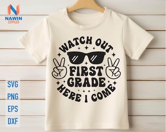 First Grade SVG: Back To School T-Shirt Design (Digital Download