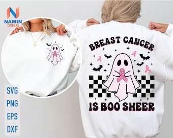 Ghost Breast Cancer Awareness Svg: Halloween Boo Sheet (Digital Download)