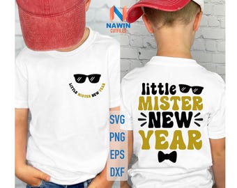 Little Mister New Year 2027 SVG: Boy's Shirt Design (Digital Download