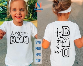 Hey Boo Ghost SVG, Halloween Shirt Design (Digital Download)