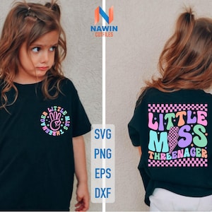Little Miss Threenager tijdperk Svg, Png, 3e verjaardag Shirt Svg, meisje, 3 jaar oude Svg Cricut, sublimatie 3e verjaardag