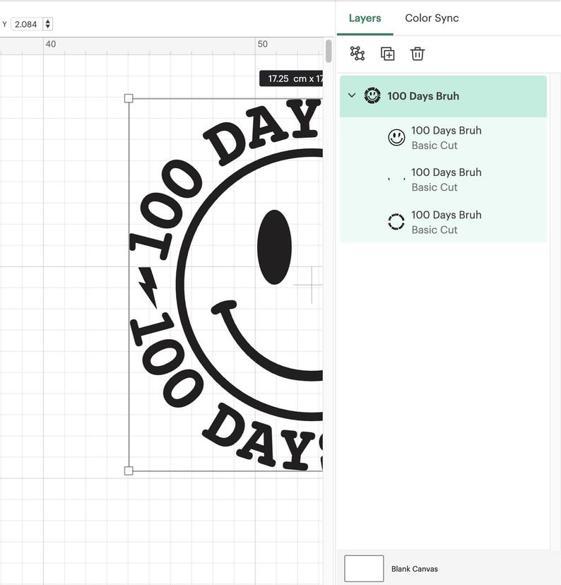 K&ouml;nnte beinhalten: Ein schwarz-wei&szlig;es Design eines Smiley-Gesichts mit dem Text "100 Days Bruh" um den &auml;u&szlig;eren Kreis herum. Das Design ist auf wei&szlig;em Hintergrund.