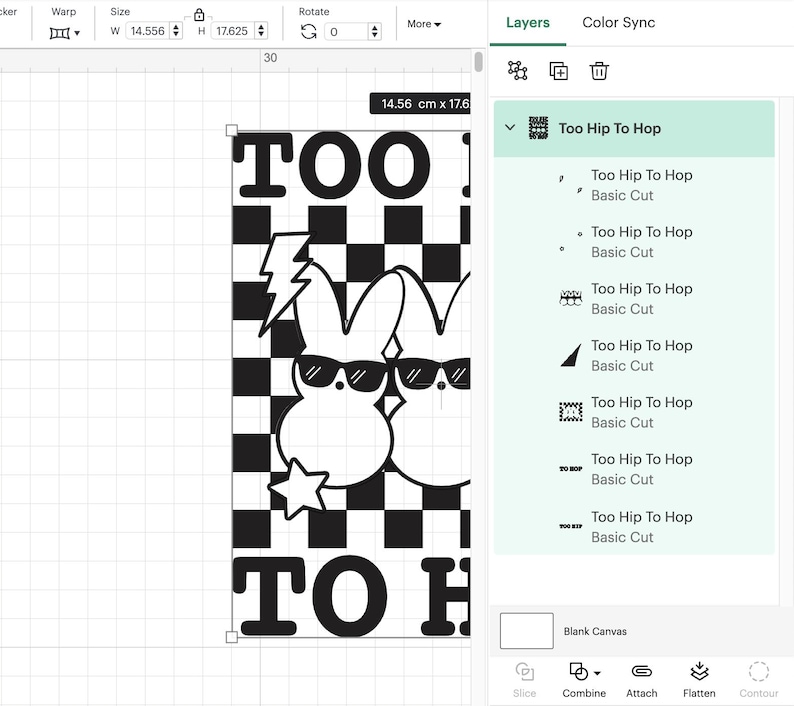 May include: Black and white graphic design featuring two cartoon bunnies wearing sunglasses and a lightning bolt. The bunnies are on a black and white checkered background with the text "Too Hip To Hop" above and below them.