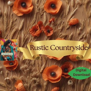Motif floral d'automne de campagne rustique 3D | Conception haute résolution de 300 ppp pour le tissu, la papeterie, les travaux manuels, l'impression et plus