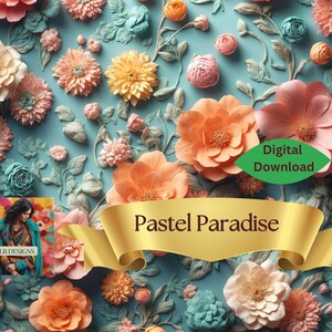 Patrón 3D Pastel Paradise Boho Floral / Diseño de alta resolución de 300 DPI para bodas, bebés, impresiones, ropa, papelería y más