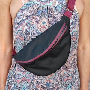 Lightweight Crossbody Sling Bag - Water Repellent Black Travel Bag with Zipper