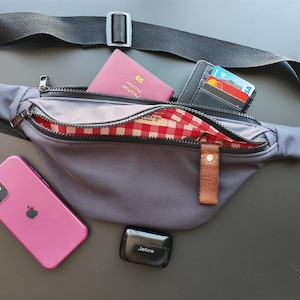 Waterproof Sling Bag with Zippers - Charcoal Grey Crossbody with Adjustable Strap