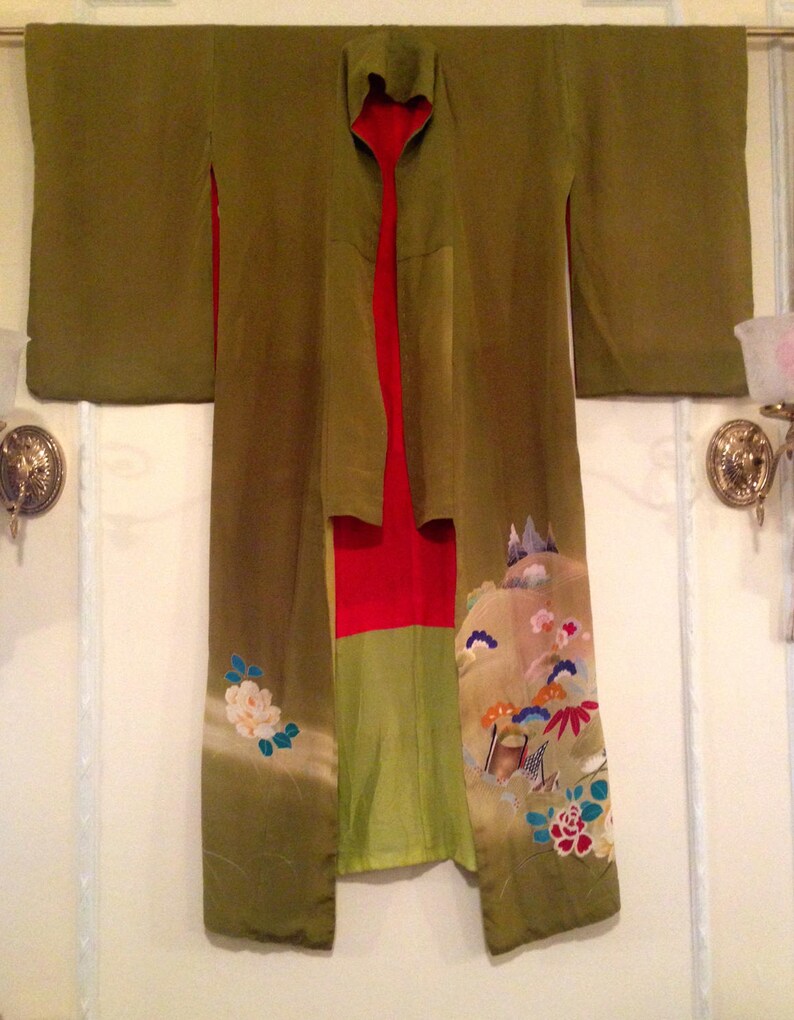 Vintage womans kimono boho chic,