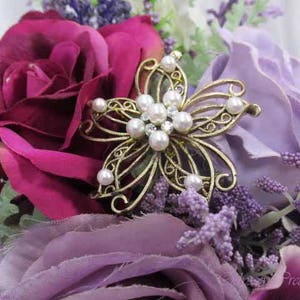 Radiant Orchid Purple, Violet, Lavender, Burgundy and White Cascading Bridal Brooch Bouquet Ready to Ship image 6