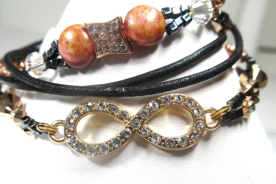 Rose Copper Double Wrap Beaded Necklace Rose Copper Double Wrap Beaded Necklace