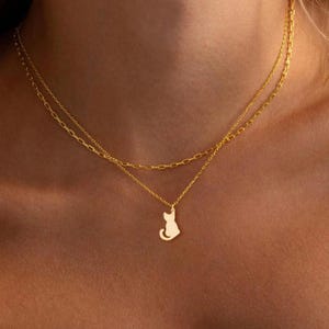 925 Sterling Silber Cut Katzenhalskette - Echt Silber Haustier Halskette - Katzen Anhänger - Haustier Gedenkgeschenke - Zierlicher Schmuck für Frauen - Geschenk für Sie