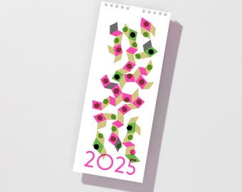 PREORDER • Moderne Risograph-wandkalender 2025 met abstracte vormen