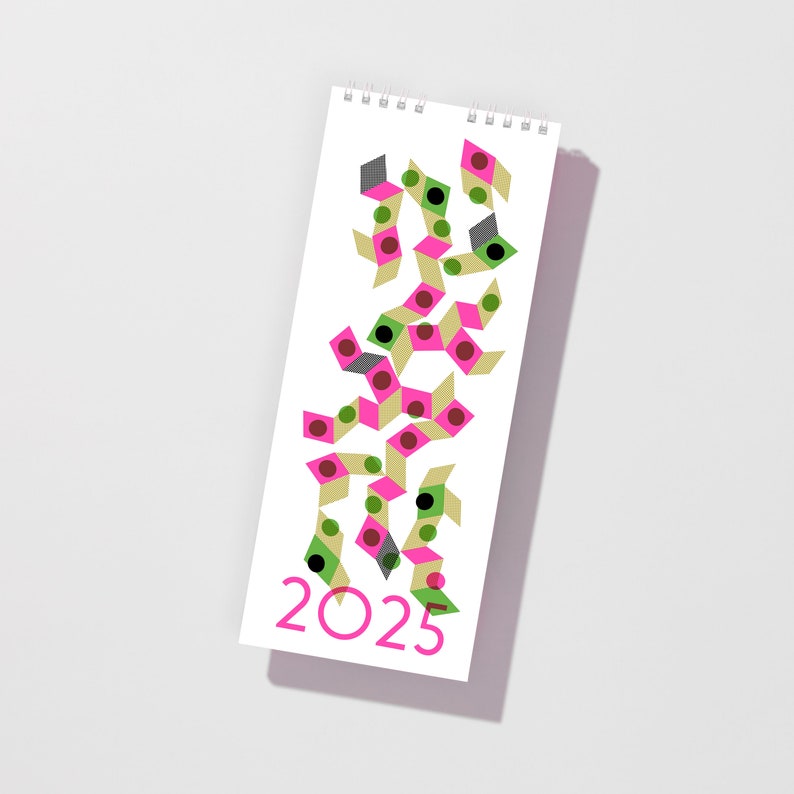 PREORDER 2025 Abstract Shapes Modern Risograph Wall Calendar image 1