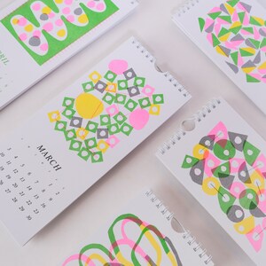 2024 Abstract Shapes Modern Risograph Wall Calendar image 2