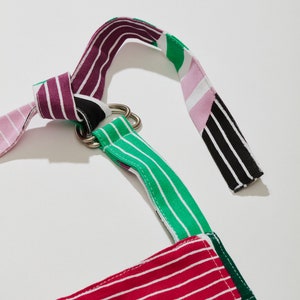 Dice Apron modern mid century pink green stripe gift design hostess mothers cooks colorful party cotton kitchen apron image 2