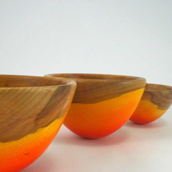 Sunrise Carnival Wood Bowls