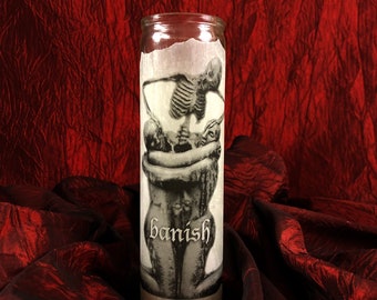 Intention Candle: BANISH. Altar, Shrine, Seven Day Candle Novena