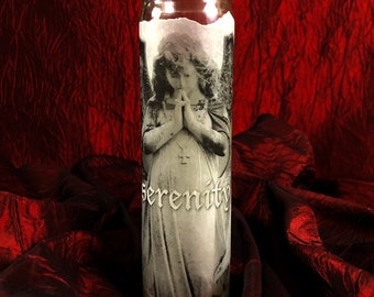 Intention Candle: SERENITY. Altar, Shrine, Seven Day Candle Novena