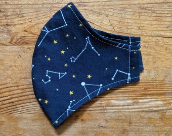 Navy Constellations 3 Layer Washable Mask