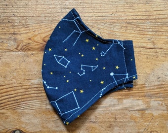 LARGE SIZE Navy Constellations 3 Layer Washable Mask