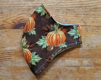 Brown Pumpkins 3 Layer Washable Mask