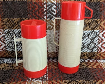 Vintage 70s Aladdin thermos SET