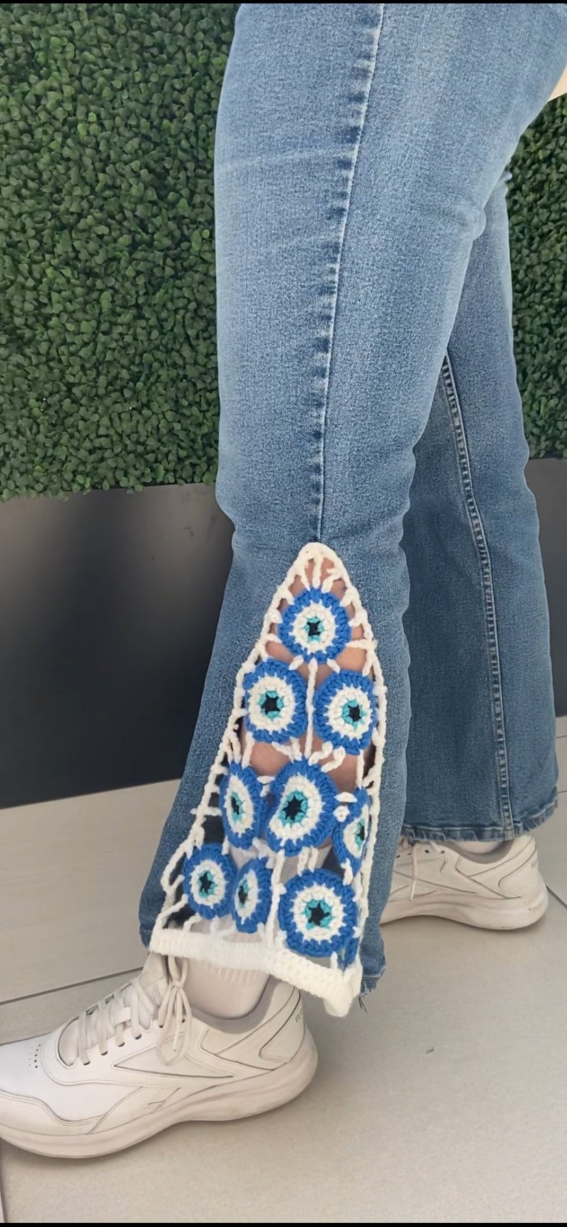 12 Crochet Flare Pants You Have To See, From Retro to Boho 1 Crochet Evil Eye Flare Pants
