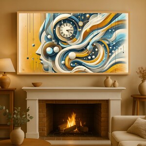 Samsung TV Art - moderne abstracte stijl uit het midden van de 20e eeuw - abstracte lijst tv-kunst - smart tv-kunst - lijst abstracte tv-kunst - lijst tv-kunstwerk