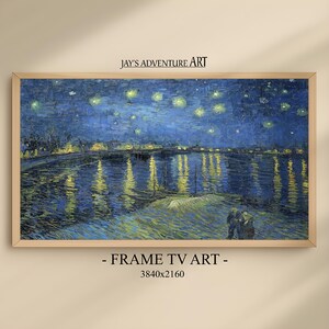 Vintage Samsung Frame TV Art, Starry Vincent Van Gogh Art for Frame Tv, Landscape Tv Art, Summer Samsung Frame Art, Cottagecore Frame TV Art