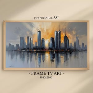 Samsung Frame TV Art, Atmospheric Cityscape Art, Art for Frame TV, Abstract Samsung Tv Art, Smart Tv Art, Original Frame Tv Art, LG Tv Art