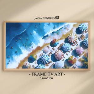 Samsung Frame TV Art Beach, Modern Abstract Art for Frame TV, Frame Tv Summer, Frame Tv Colourful, Smart Tv Art Abstract, Beach LG Tv Art