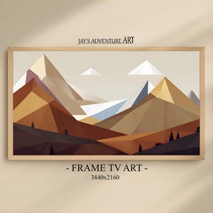 Samsung Frame TV Artwork, Low Poly Abstract Landscape Art, 4K TV Digital Art Download, Frame Tv Wall Artwork, Smart tv art, LG Tv Art