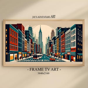 Samsung Frame TV Art, New York City Modern Art, Abstract Art For Frame TV, Samsung Frame Art, Samsung Tv Art, 4K Smart TV Art