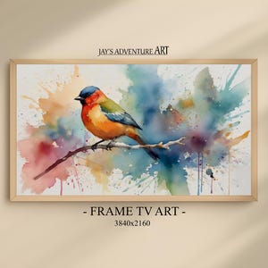 Samsung Frame TV Artwork, Bird Splatter Paint Art Style, Frame TV Digital Art Download, Abstract Samsung Frame Tv Art, 4K Smart tv art