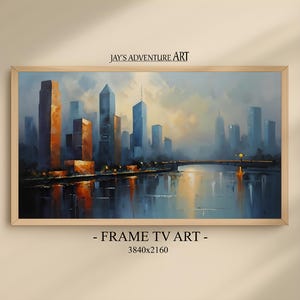 Samsung Frame TV Art, Atmospheric Cityscape Art, 4K Art for TV, Abstract Frame Tv Art, Smart Tv Art, Original Frame Tv Art, LG Tv Art
