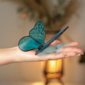 Handmade Stained Glass Butterfly Ornament: Holiday Home Decor
