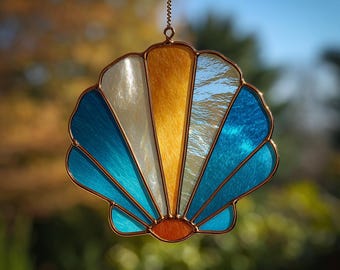 Ocean Seashell Stained Glass Pattern , Glass Template , PDF Digital Download