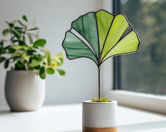 Ginkgo Plant Stake Stained Glass Pattern , Glass Template , PDF Digital Download