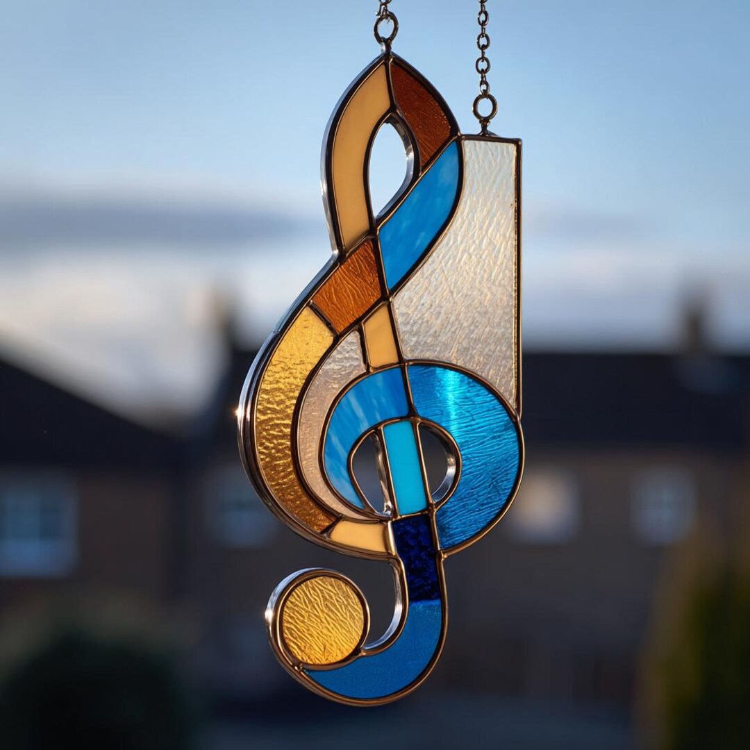 Note Suncatcher Stained Glass Pattern , Glass Template , PDF Digital ...