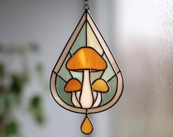 Mushroom Stained Glass Pattern , Glass Template , PDF Digital Download