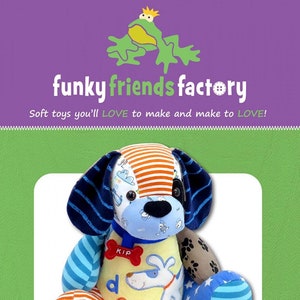 Kip The Keepsake Dog - Plush Toy Puppy Paper Pattern - From Funky Friends Factory By McArthur, Pauline - Kids Love These! Great to Snuggle!