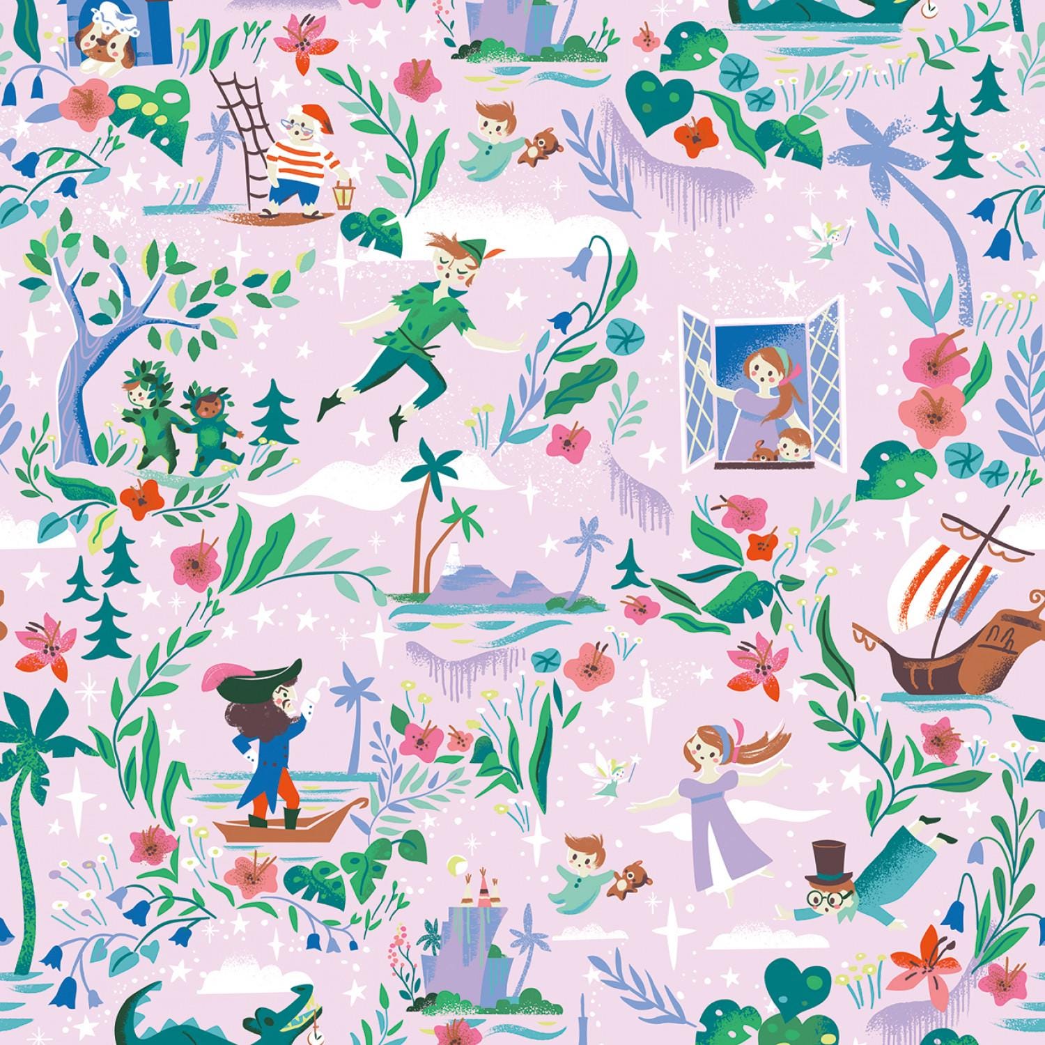 Forever Neverland Peter Pan Fat Quarter Bundle, 21 Pcs for Riley Blake ...