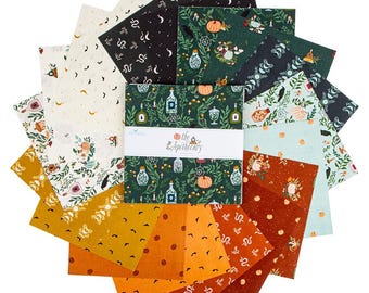 THE APOTHECARY Halloween Quilt Fabric Layer Cake 42 - 10 Inch Squares From Riley Blake Designs Fun Fall Spooky Pumpkins 10-17550-42