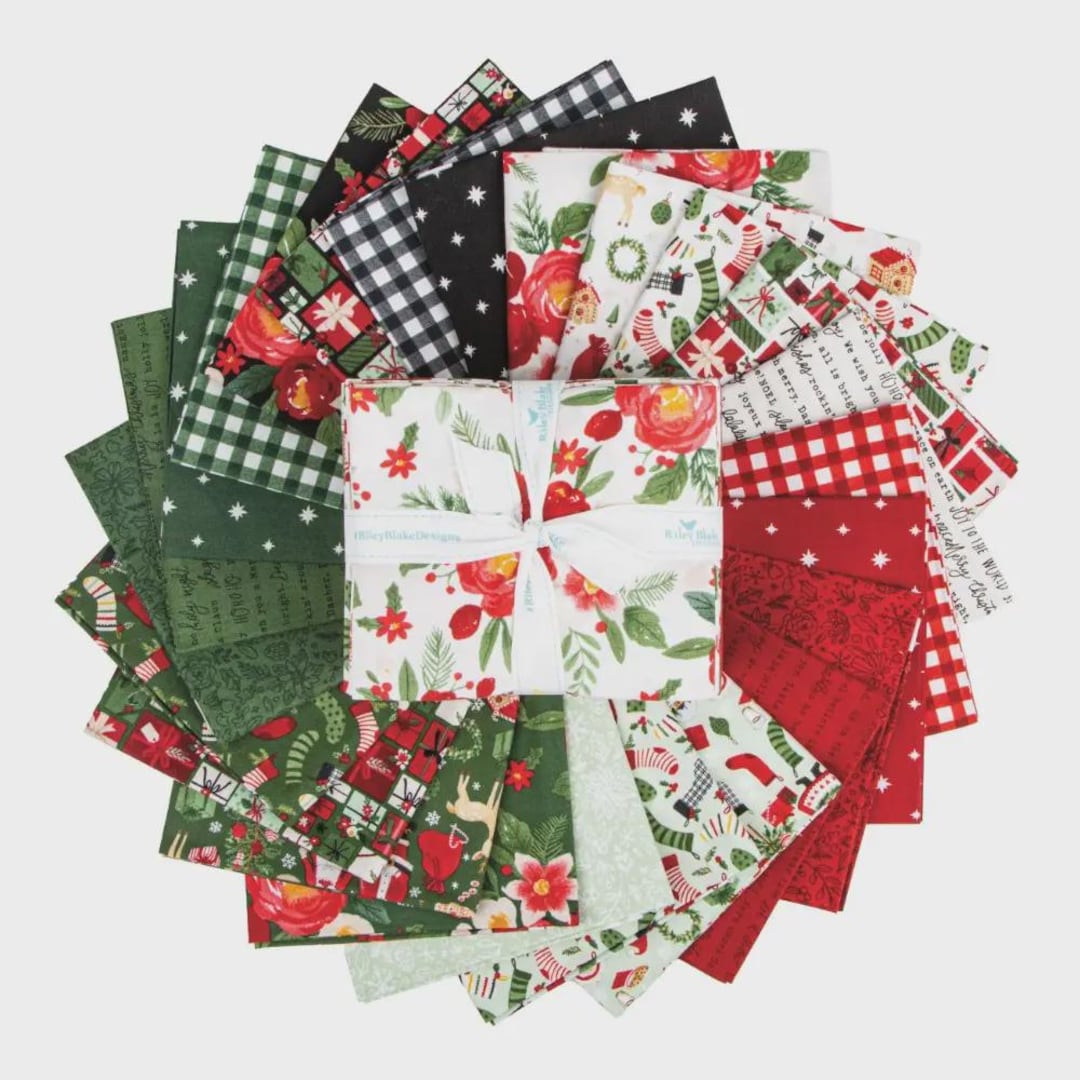 Charming Christmas Fat Quarter Bundle, 24 Pcs for Riley Blake Designs ...