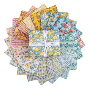 Palace Gardens Fat Quarter Bundle, 20 Pcs. Liberty of London Fabrics - Riley Blake Designs, Bright Cute Floral Spring Summer #0166FQ-PG-20