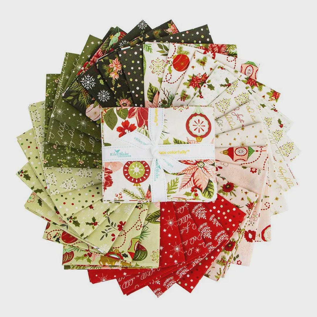 Glisten Christmas Fat Quarter Bundle, 27 Pcs for Riley Blake Designs ...