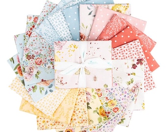 SKETCHBOOK Quilt Fabric Fat Quarter Bundle 20 pcs from Riley Blake Designs - Charming Vintage Flowers FQ-17520-20