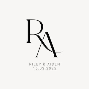 Monogram Pary na Ślub, Szablon Monogramu Ślubnego, Logo Ślubne, Logo Początkowe, Spersonalizowany Monogram Logo, Gotowy Projekt Logo